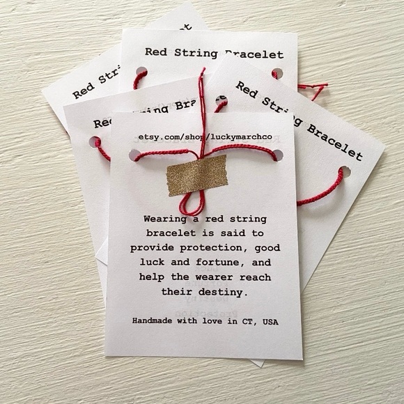 Red String Bracelet of Fate, set of 4 -good luck lucky Kabbalah Christian Jewish - Picture 2 of 4